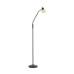 JUST LIGHT. Vloerlamp Loki, zwart, ijzer, glas