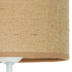 Jute wandlamp, bruin/wit, stof, leeslampje