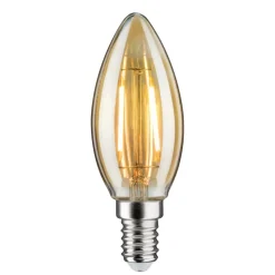 Kaarslamp E14 4,7W 2.500K goud, dimbaar