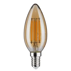 Kaarslamp E14 4,7W 2.500K goud, dimbaar