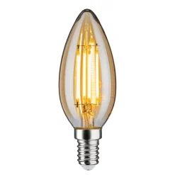 Kaarslamp E14 4,7W 2.500K goud, dimbaar