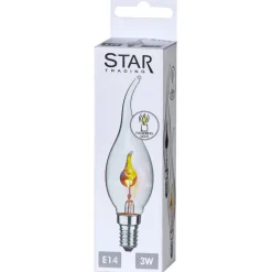Kaarslamp E14 3W met vlameffect