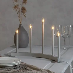 Kandelaar Accent, 5-lamps, lichtgrijs