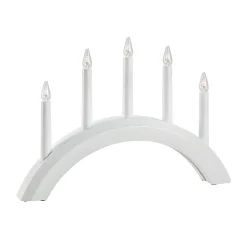 Kandelaar Avento van hout, 5-lamps, wit