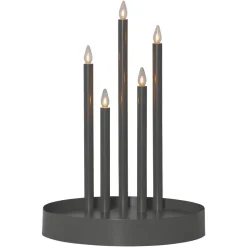 Kandelaar Deco, 5-lamps, nevelgrijs