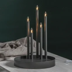 Kandelaar Deco, 5-lamps, nevelgrijs