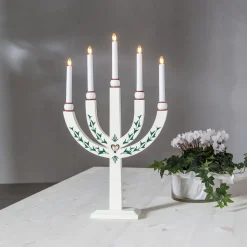 Kandelaar Elias Tradition 5-lamps wit