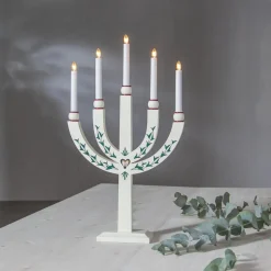 Kandelaar Elias Tradition 5-lamps wit