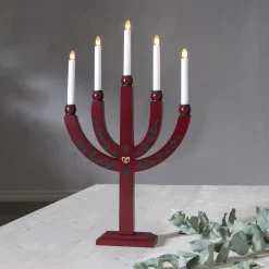 Kandelaar Elias Tradition 5-lamps rood