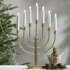 Kandelaar Kristina, messing metaal hoogte 47cm 7-lamps