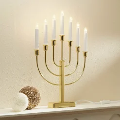 Kandelaar Kristina, messing metaal hoogte 47cm 7-lamps