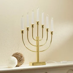 Kandelaar Kristina, messing metaal hoogte 47cm 7-lamps