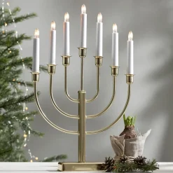 Kandelaar Kristina, messing metaal hoogte 47cm 7-lamps