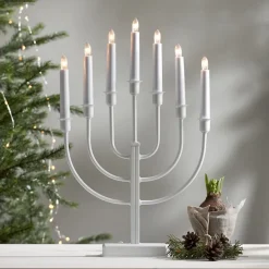 Kandelaar Kristina, wit, metaal, hoogte 47 cm, 7-lamps