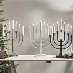 Kandelaar Kristina, wit, metaal, hoogte 47 cm, 7-lamps