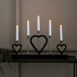 Kandelaar Melissa 5-lamps zwart/messing