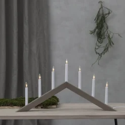 Kandelaar Pijl, plat, 7-vlam, grijs