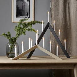 Kandelaar Pijl, plat, 7-vlam, grijs