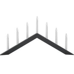 Kandelaar Pijl, plat, 7-vlam, zwart