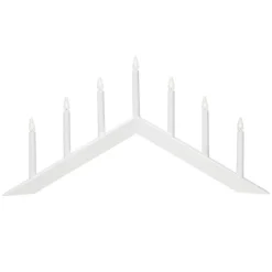 Kandelaar Pijl, plat, 7-vlam, wit