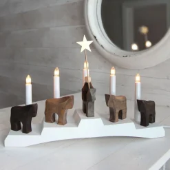 Kandelaar Staffans fålar, bruin/wit