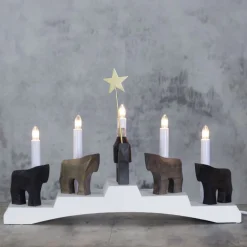 Kandelaar Staffans fålar, bruin/wit