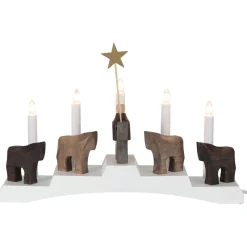 Kandelaar Staffans fålar, bruin/wit