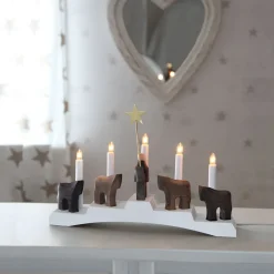 Kandelaar Staffans fålar, bruin/wit