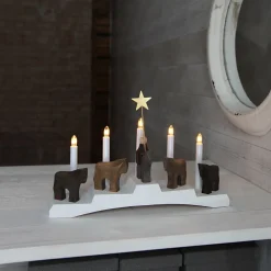 Kandelaar Staffans fålar, bruin/wit