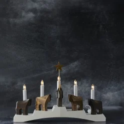 Kandelaar Staffans fålar, bruin/wit