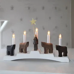 Kandelaar Staffans fålar, bruin/wit