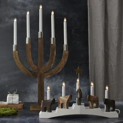 Kandelaar Staffans fålar, bruin/wit