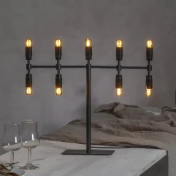 Kandelaar Twice, zwart, 9-lamps, 42 cm