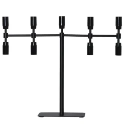 Kandelaar Twice, zwart, 9-lamps, 42 cm