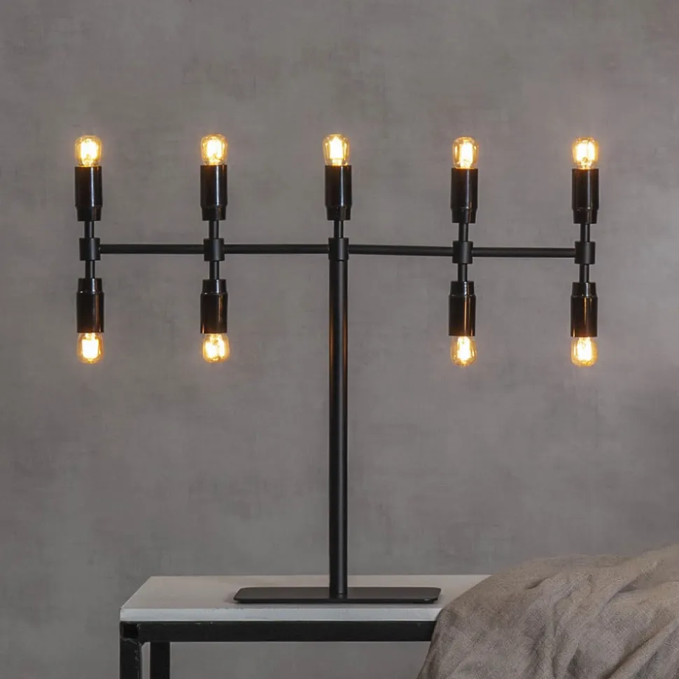 Kandelaar Twice, zwart, 9-lamps, 42 cm