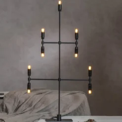 Kandelaar Twice, zwart, 9-lamps, 91 cm