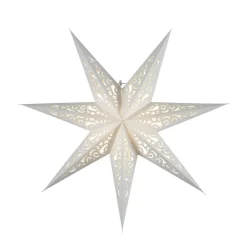 Kanten papieren ster, Ø 45 cm, wit, zonder verlichting