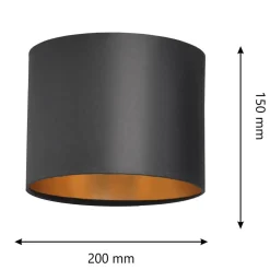 Kap Alba, Ø 20 cm, E27, zwart/goud