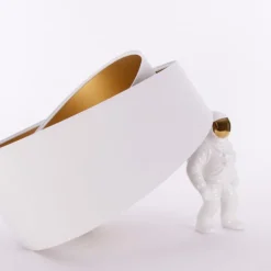 Kap Chloe, Ø 50cm, buiten wit, binnen goud