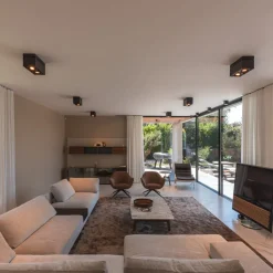 Kardamod plafondlamp, zwart, staal, lengte 31,5 cm, 2-lamps.