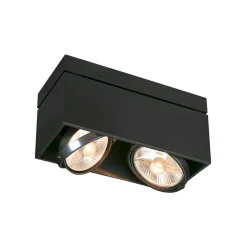 Kardamod plafondlamp, zwart, staal, lengte 31,5 cm, 2-lamps.