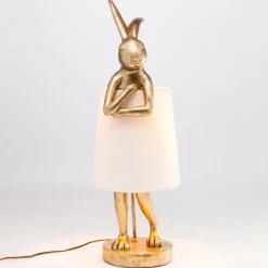 Kare Animal Rabbit tafellamp goud/wit