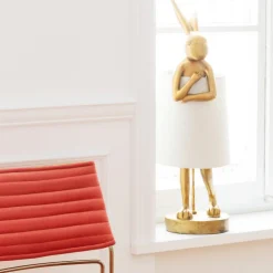 Kare Animal Rabbit tafellamp goud/wit