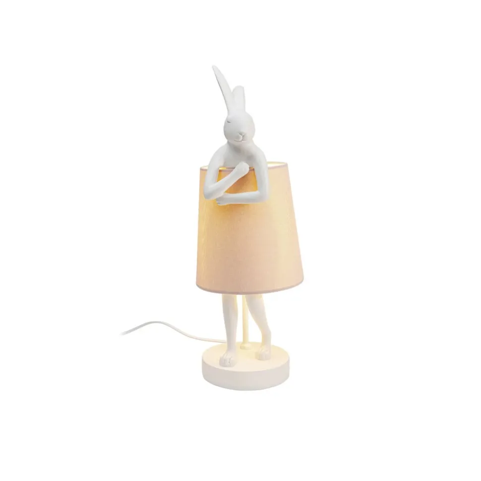 KARE Animal Rabbit tafellamp, wit/roze, hoogte 50 cm