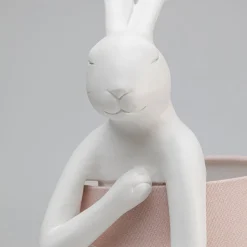KARE Animal Rabbit tafellamp, wit/roze, hoogte 50 cm