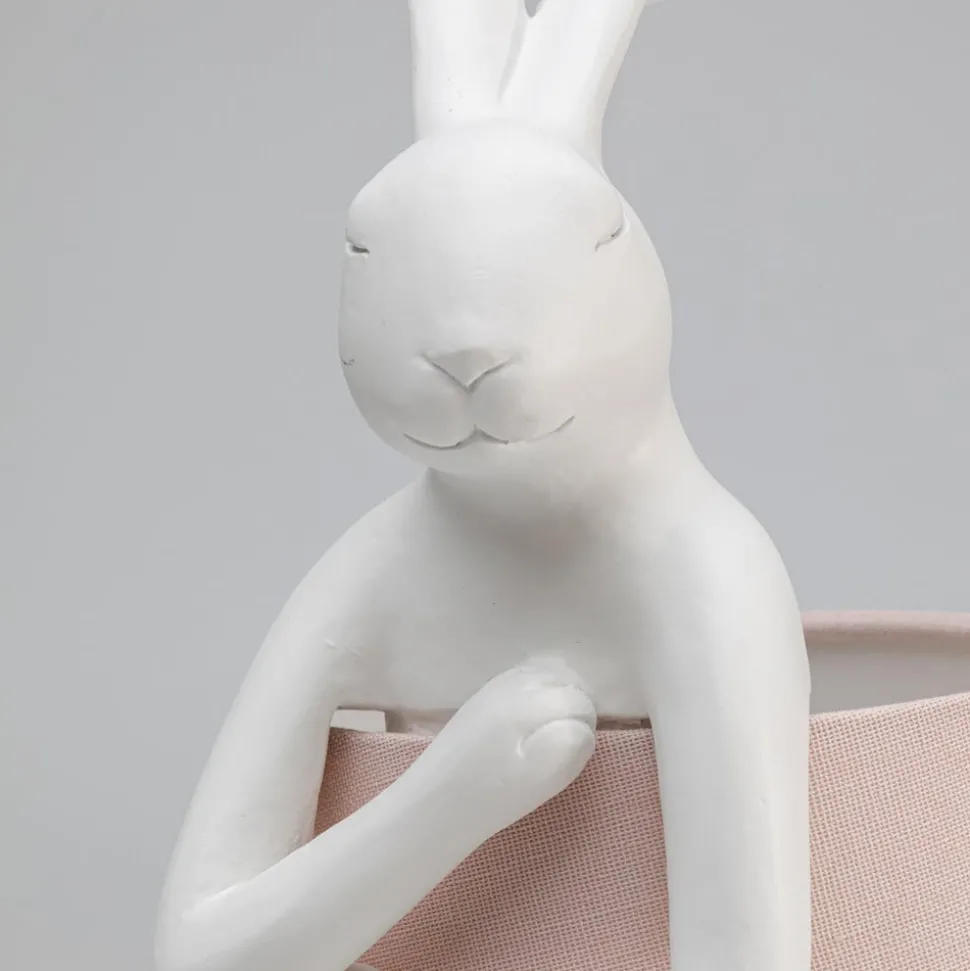 KARE Animal Rabbit tafellamp, wit/roze, hoogte 50 cm