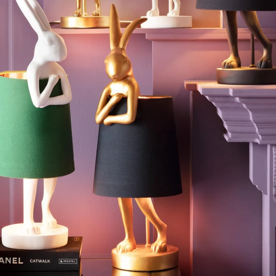 KARE Animal Rabbit tafellamp, goud/zwart, hoogte 50 cm