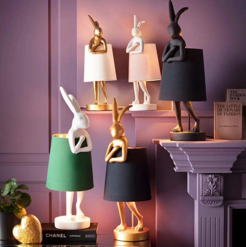KARE Animal Rabbit tafellamp, goud/zwart, hoogte 50 cm