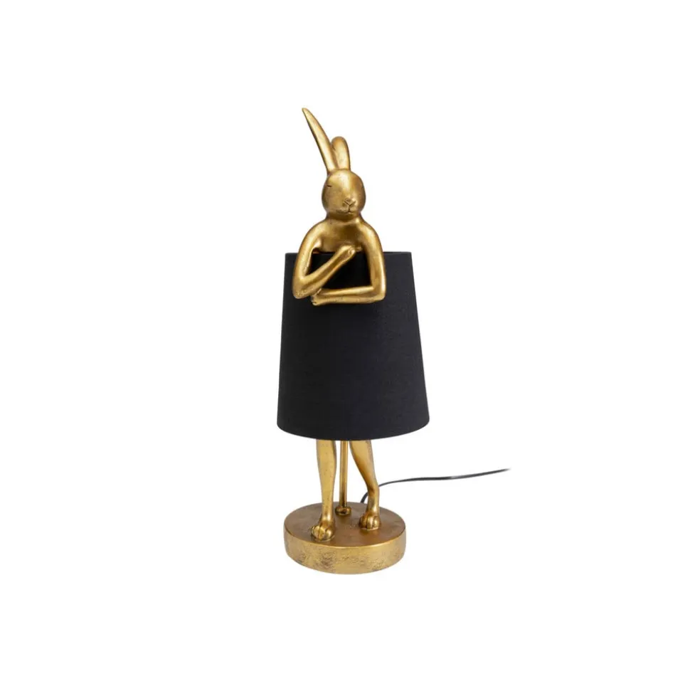 KARE Animal Rabbit tafellamp, goud/zwart, hoogte 50 cm