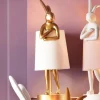 KARE Animal Rabbit tafellamp, goud/wit, hoogte 50 cm